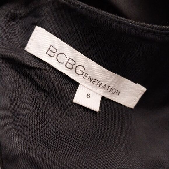 BCBGeneration Black Bodycon Sequin Open Back Mini Dress Formal Party Size 6 - Picture 9 of 10